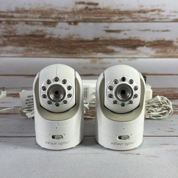 Lot of 2 Infant Optics DXR-8 Baby Monitor Camera Lenses w/ AC Adapters Tested - Picture 1 of 7